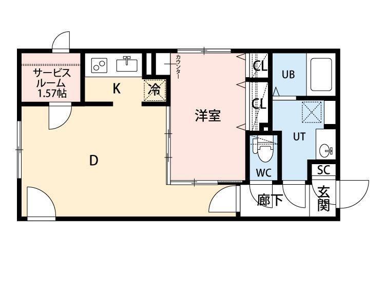 BRANCHE JIYUGAOKA(1DK/4階)の間取り写真