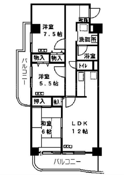シェニートモンチーク武蔵関(3LDK/7階)の間取り写真