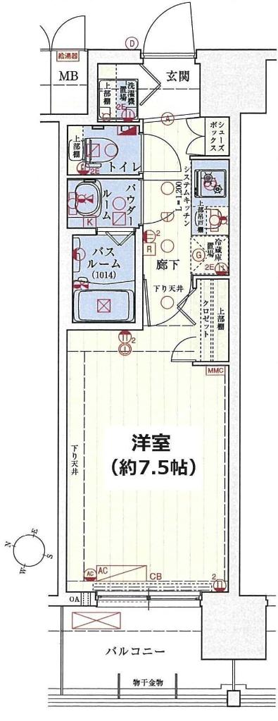 スワンズシティ新大阪プライム(1K/6階)の間取り写真