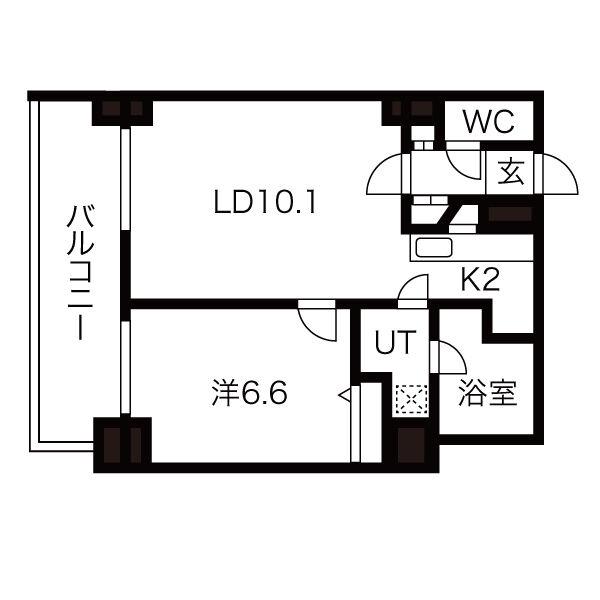 グランドタワー札幌(1LDK/30階)の間取り写真