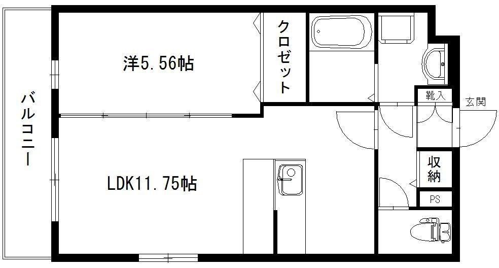 プランドールII(1LDK/4階)の間取り写真