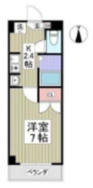 ライジングシティ中丸子(1K/1階)の間取り写真