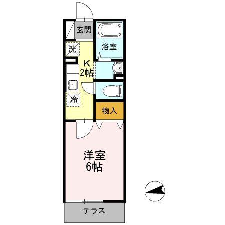 SAHEYIII(1K/1階)の間取り写真