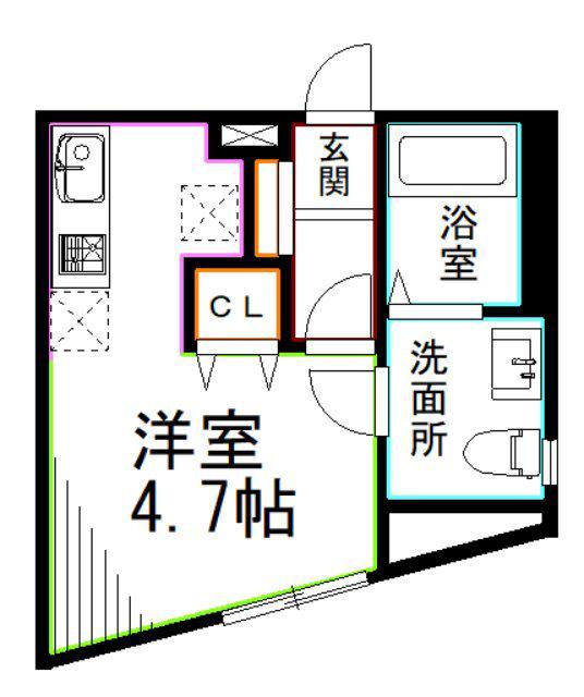 LUDENS上井草(1K/4階)の間取り写真