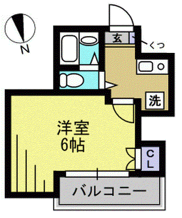 MS仲六郷(1K/1階)の間取り写真