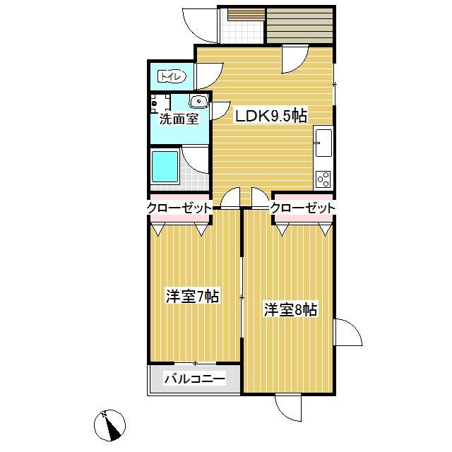 アトール川口(2LDK/4階)の間取り写真