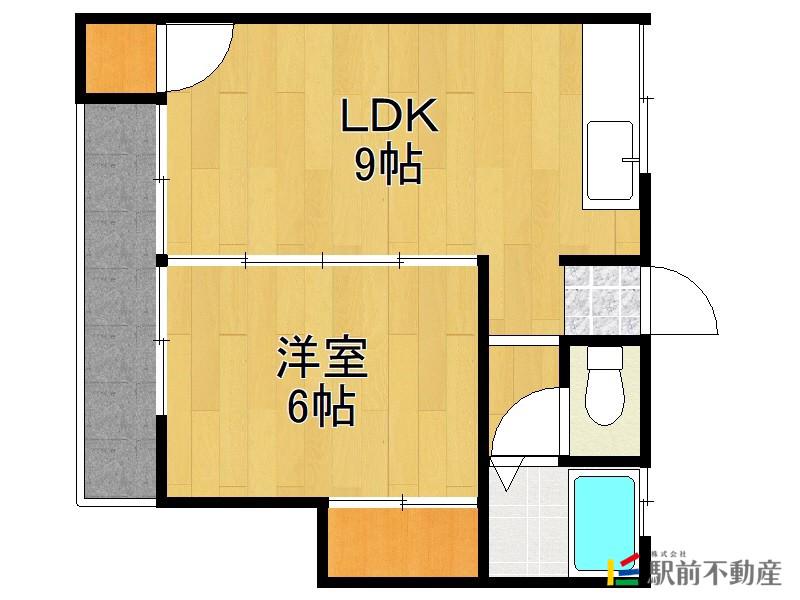 コーポ浮羽(1LDK/2階)の間取り写真