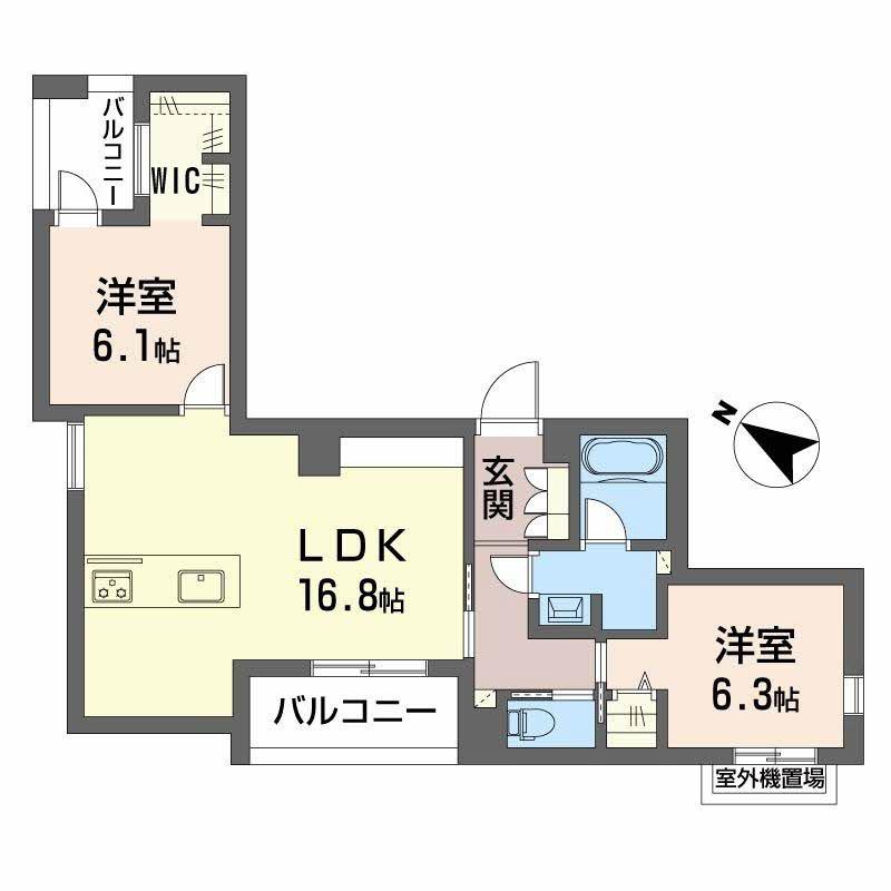 シャーメゾン ノワリー(2LDK/3階)の間取り写真