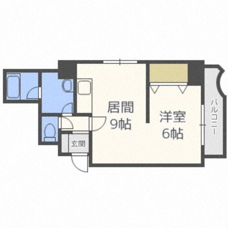エレガンス円山(1LDK/6階)の間取り写真