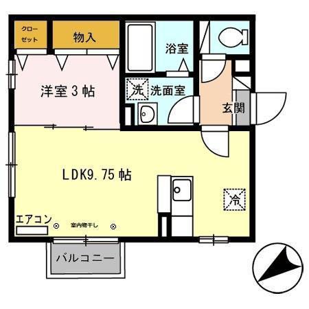 シャネルコート(1LDK/1階)の間取り写真