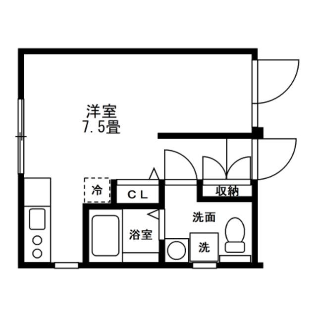LIVIXIA清川(ワンルーム/2階)の間取り写真