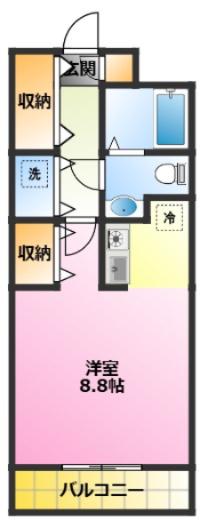 レクエルド(1K/3階)の間取り写真
