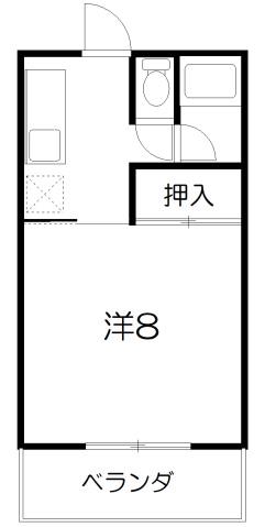 高志コーポ(1K/2階)の間取り写真