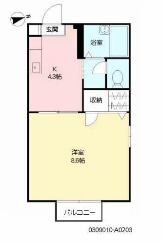 フォーブル堤(1K/2階)の間取り写真