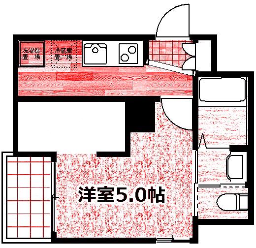 クレストコート元住吉(1SK/3階)の間取り写真