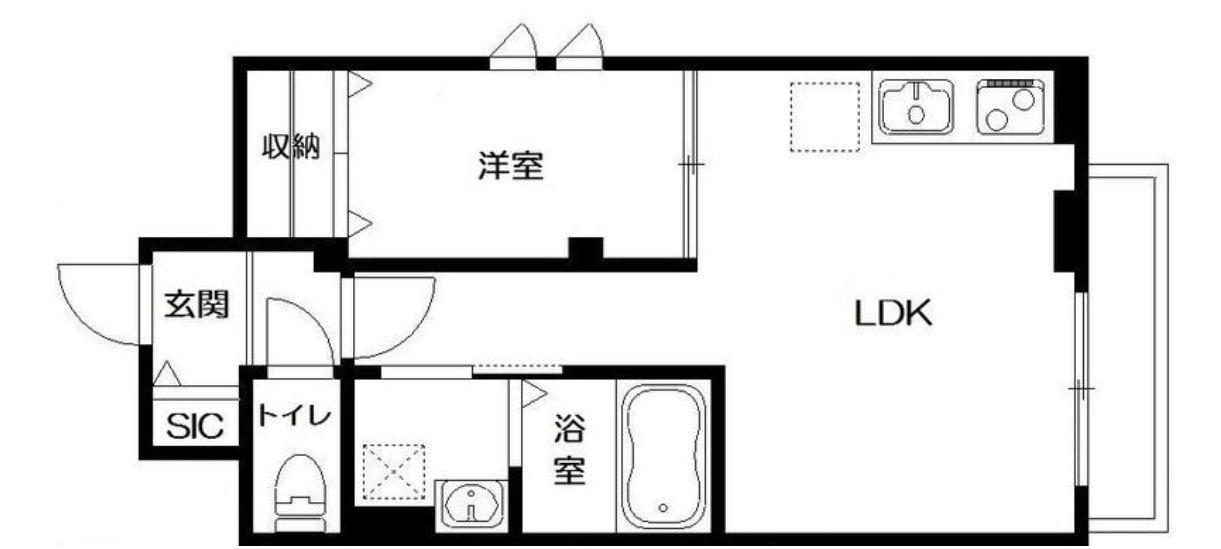 アンバーコート(1LDK/3階)の間取り写真