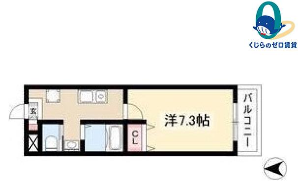 A・CITY東岸(1K/3階)の間取り写真