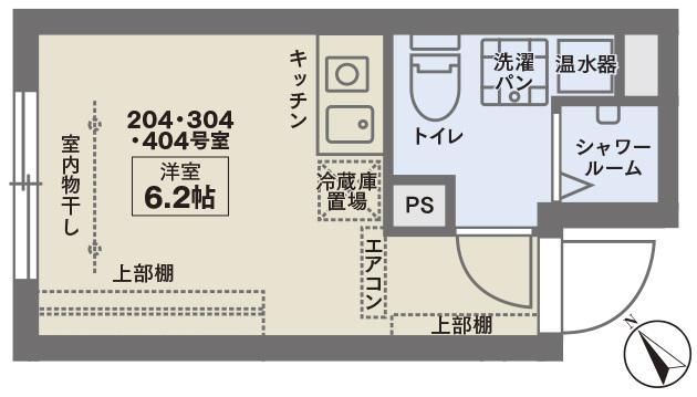 COCOFLAT小竹向原(ワンルーム/2階)の間取り写真