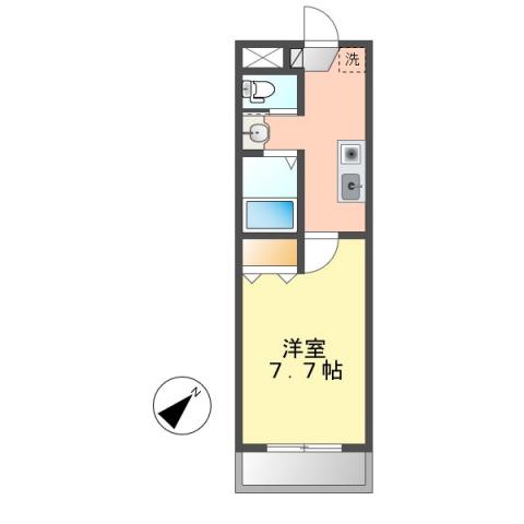 AーCITY清須(1K/4階)の間取り写真