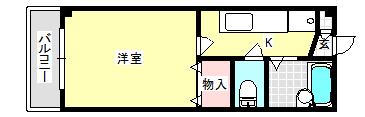 ことぶきKII(1K/1階)の間取り写真