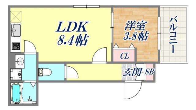 D PORTA EWER(1LDK/1階)の間取り写真