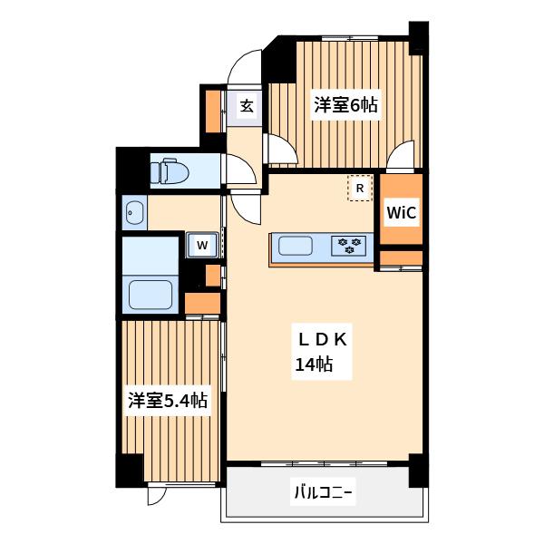 センチュリー八王子ルミエール(2LDK/11階)の間取り写真