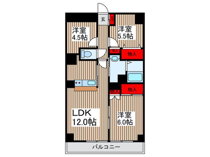 グレースマンション(3LDK/3階)の間取り写真