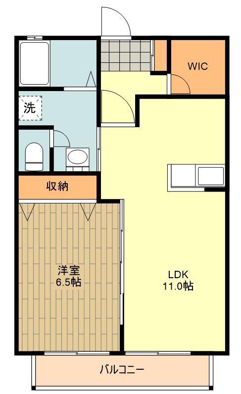 グランドール早道(1LDK/1階)の間取り写真