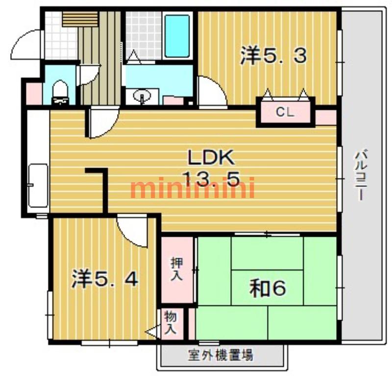 コート若園(3LDK/1階)の間取り写真
