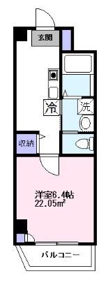 ROUNDM BTS(1K/3階)の間取り写真