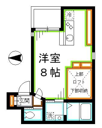 LA PORTE(ワンルーム/2階)の間取り写真