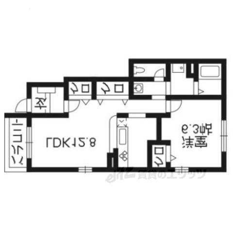 アロッジオ東沢1(1LDK/1階)の間取り写真