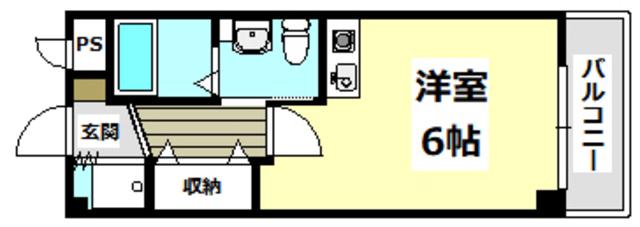 エスポワール(ワンルーム/2階)の間取り写真