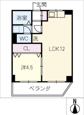 サクラ檀渓(1LDK/1階)の間取り写真