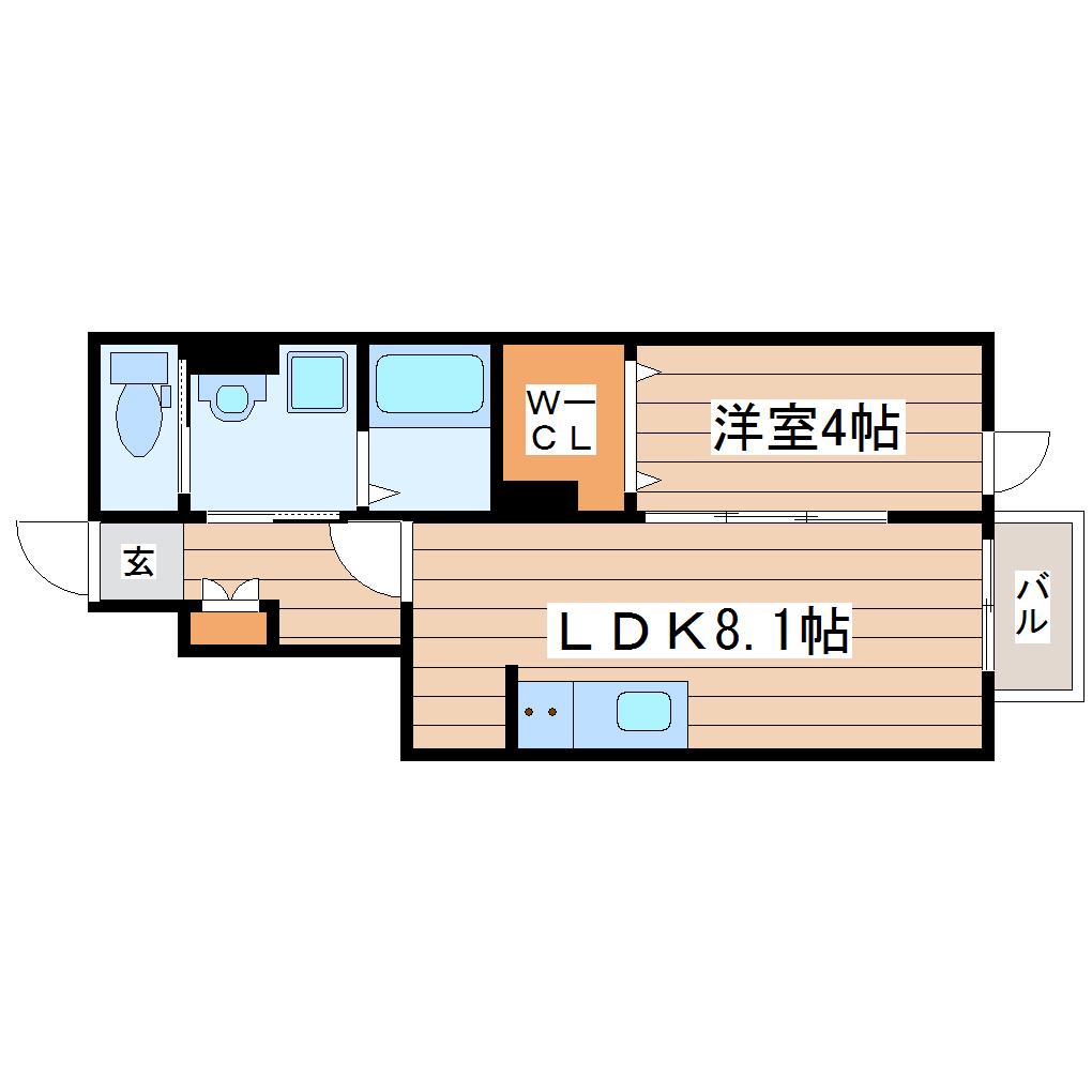 ルミエール(1LDK/1階)の間取り写真