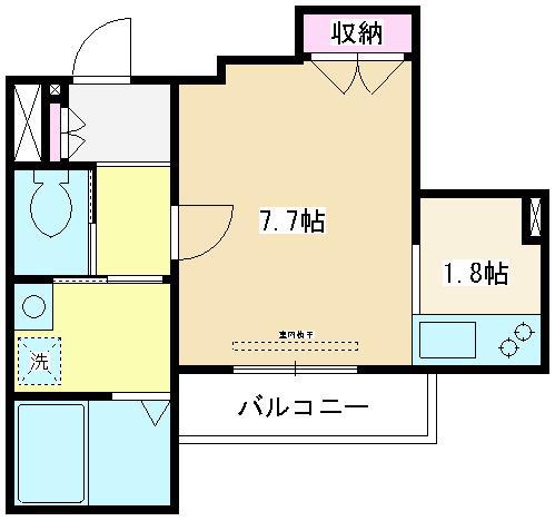 サンロータス(1K/2階)の間取り写真