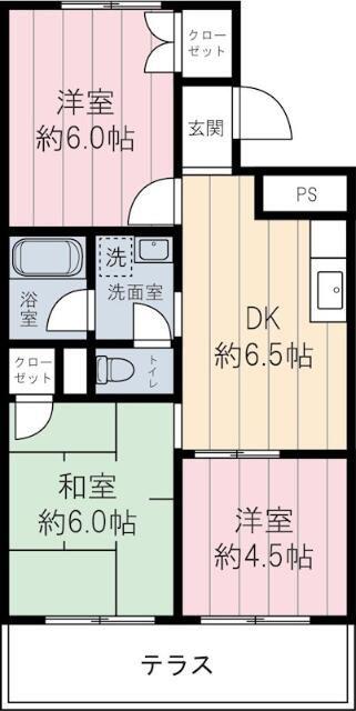 泉ハイツ(3DK/1階)の間取り写真
