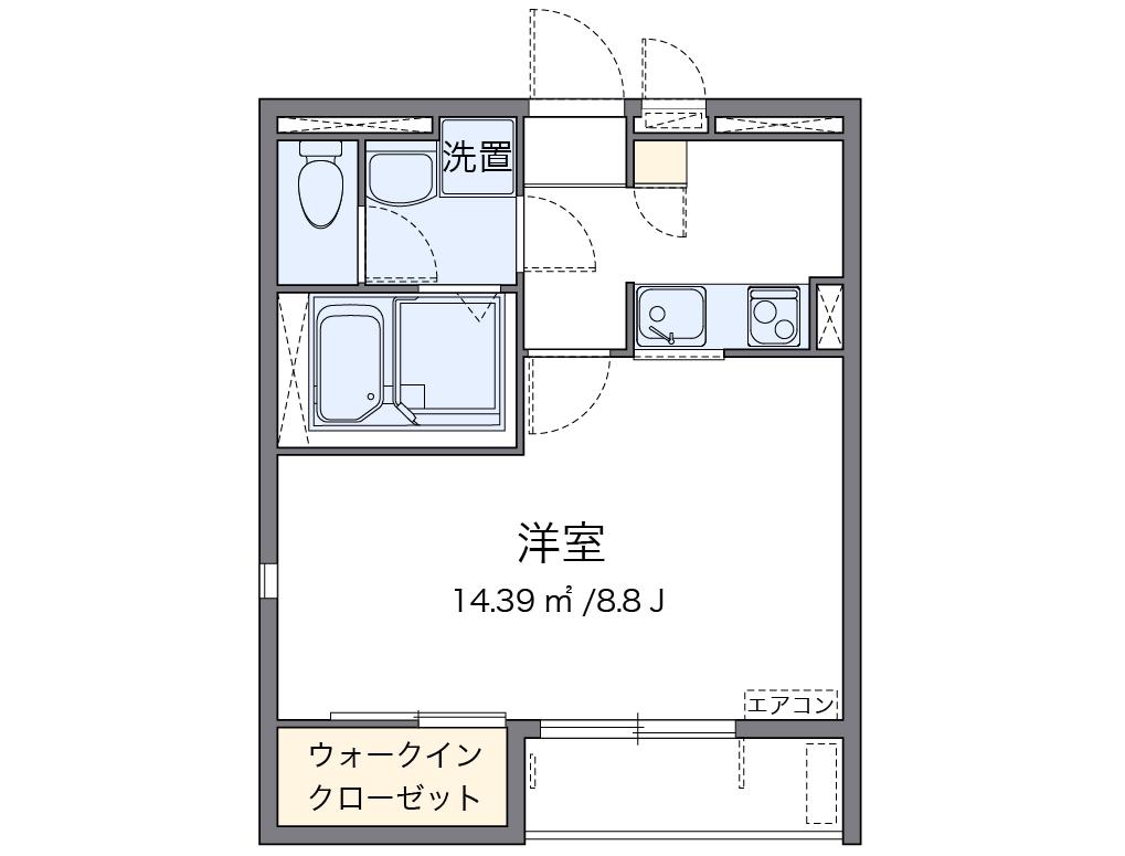 レオネクスト清都II(1K/1階)の間取り写真