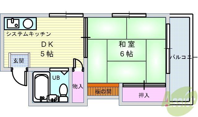 ルミナスコート(1DK/2階)の間取り写真