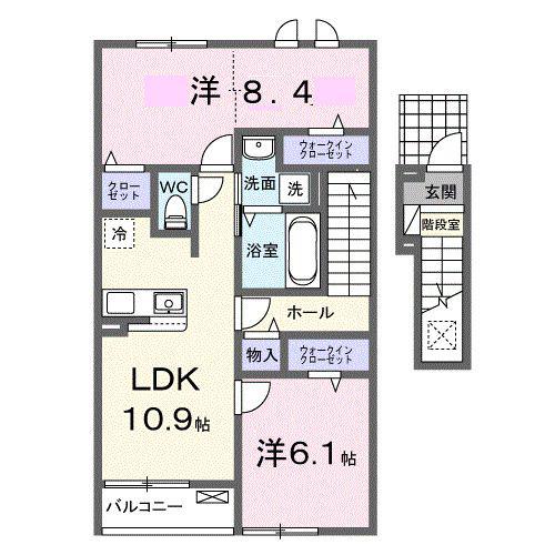 アルモニー(2LDK/2階)の間取り写真