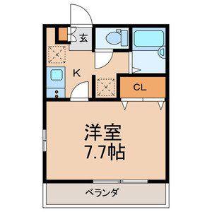 京成本線 京成大久保駅 徒歩4分 2階建 築22年(1K/2階)の間取り写真