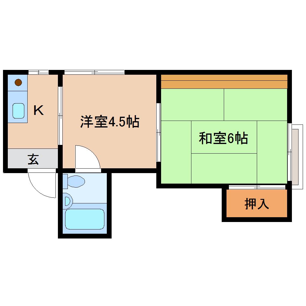 匠ハイツ(2K/2階)の間取り写真