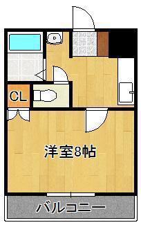 クレッシェンドV(1K/3階)の間取り写真
