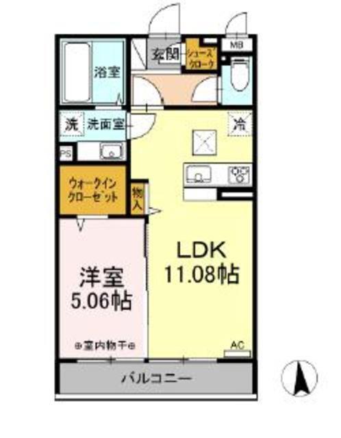 グランメゾン北野(1LDK/1階)の間取り写真