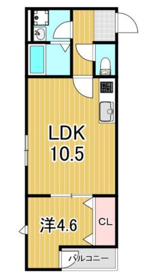 VILLA AVENIR(1LDK/1階)の間取り写真