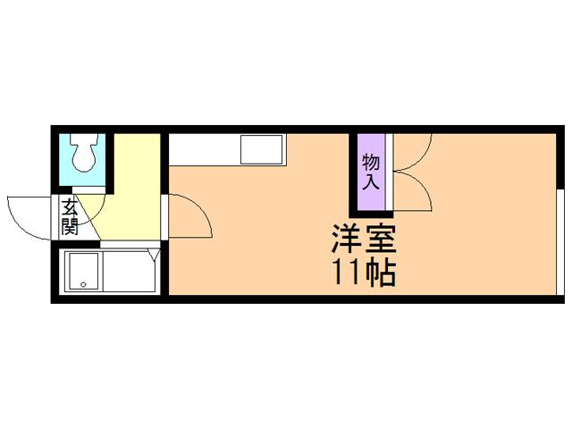 SSコート(ワンルーム/2階)の間取り写真