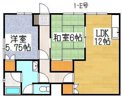 日比野ハイツE(2LDK/1階)の間取り写真