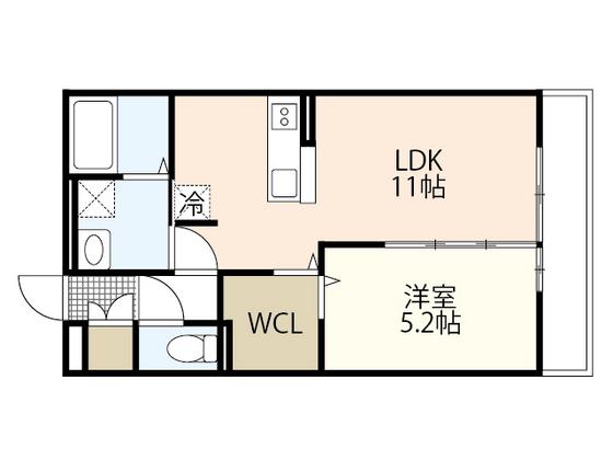 ブランニュー矢野(1LDK/2階)の間取り写真