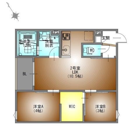 REGALESTサンメゾン栄生(2LDK/3階)の間取り写真