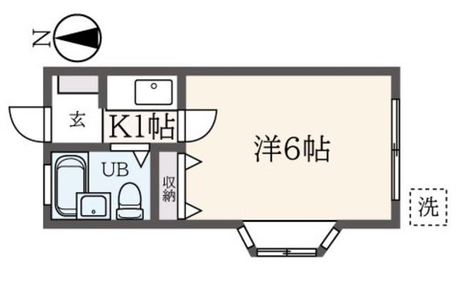 ラフォーレ錦(1K/1階)の間取り写真